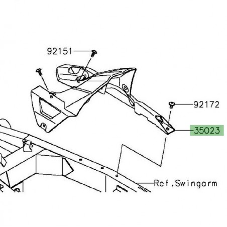 Garde-boue arrière Kawasaki Z800 (2013-2016) | Réf. 350230343
