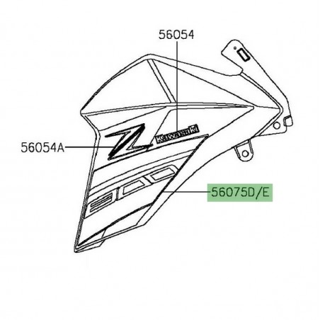Autocollant "800" écopes latérales Kawasaki Z800 (2016) | Moto Shop 35