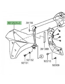 Écope de radiateur gauche Kawasaki Z800 (2013-2016) | Moto Shop 35