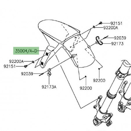 Garde-boue avant Kawasaki Z800 (2013-2016) | Moto Shop 35