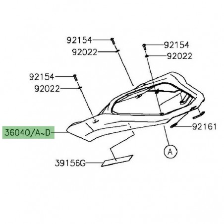 Coque arrière peinte Kawasaki Z800 (2013-2016) | Moto Shop 35
