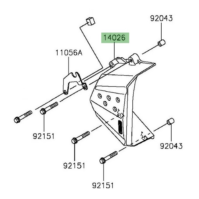 Carter de pignon de sortie de boîte  Kawasaki Z800 (2013-2016) | Réf. 140260102