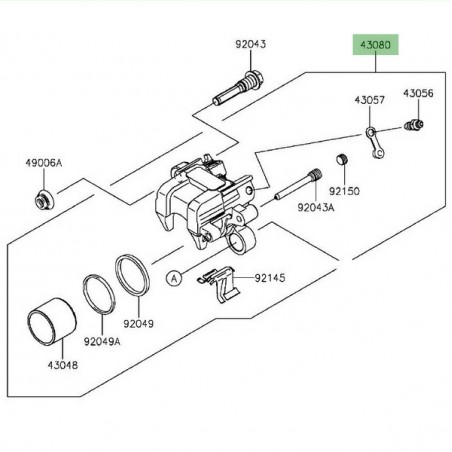 Étrier de frein arrière Kawasaki 430800050DJ | Moto shop 35