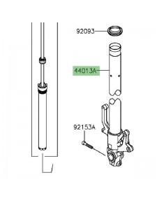 Tube de fourche droit Kawasaki Z800 (2013-2016) | Réf. 44013019618R