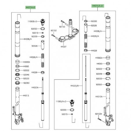 Ensemble fourche Kawasaki Z800 Sugomi Edition ABS (2016) | Moto Shop 35