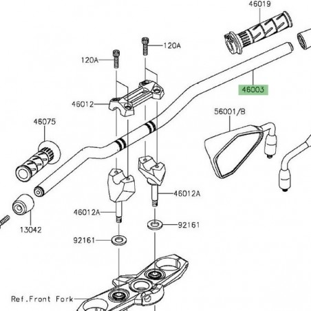 Guidon Kawasaki Z800 (2013-2016) | Réf. 46003058318R