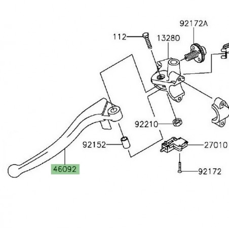 Levier d'embrayage Kawasaki Z800 (2013-2016) | Réf. 460920003
