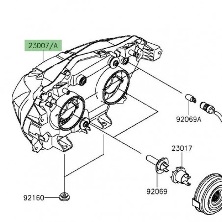 Optique avant Kawasaki Z800 (2013-2016) | Réf. 230070193