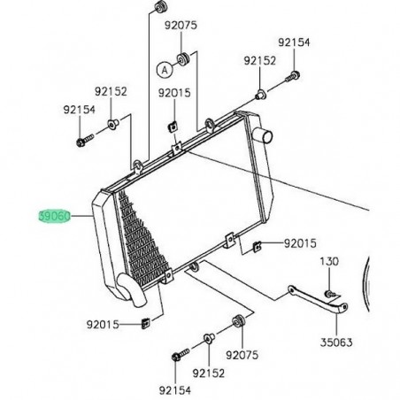 Radiateur Kawasaki Z800 (2013-2016) | Réf. 390600034