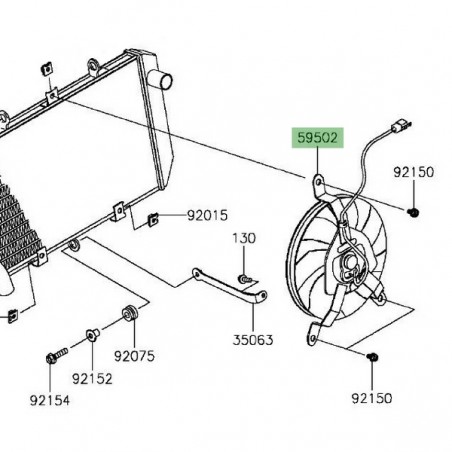 Ventilateur Kawasaki Z800 (2013-2016) | Réf. 595020612