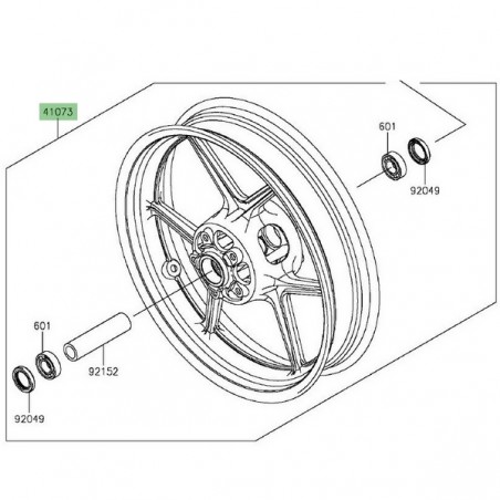 Jante avant Kawasaki Z800 (2013-2016) | Réf. 410730595QT