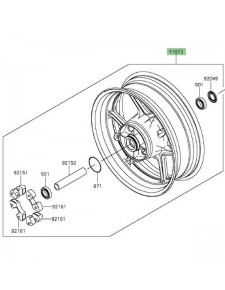 Jante arrière Kawasaki Z800 (2013-2016) | Réf. 410730593QT