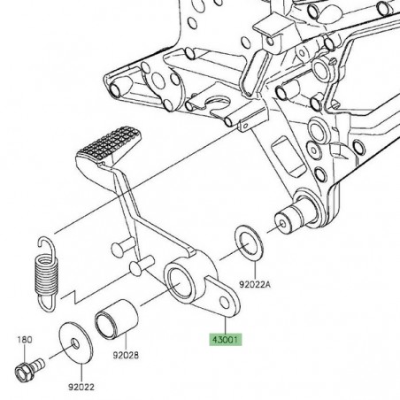 Pédale de frein arrière Kawasaki Z800 (2013-2016) | Réf. 430010716