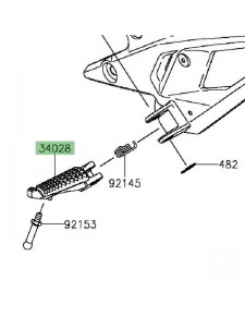 Repose-pieds avant gauche  Kawasaki Z800 (2013-2016) | Réf. 340280092