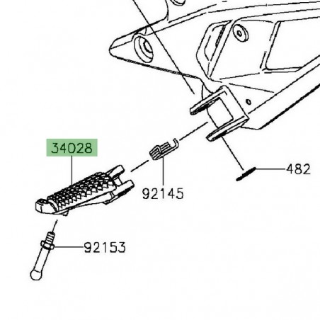 Repose-pieds avant gauche  Kawasaki Z800 (2013-2016) | Réf. 340280092