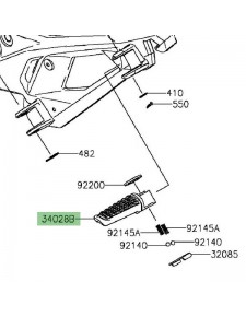 Repose-pieds arrière gauche Kawasaki Z800 (2013-2016) | Réf. 340280094