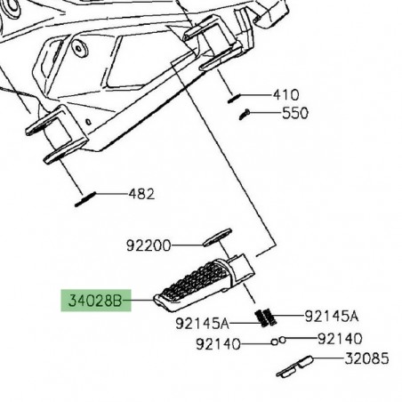 Repose-pieds arrière gauche Kawasaki Z800 (2013-2016) | Réf. 340280094