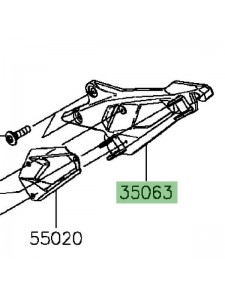 Platine repose-pieds gauche Kawasaki Z800 (2013-2016) | Réf. 35063086318R