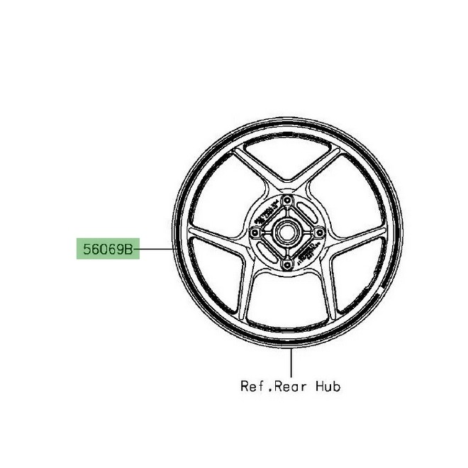 liserés de jante arrière Kawasaki Z800 (2013-2016) | Moto Shop 35