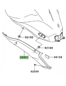 Cache latéral sous réservoir Kawasaki Er-6n (2009-2011)