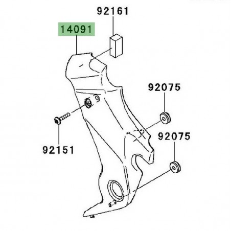 Cache pivot gauche Kawasaki Er-6n (2009-2011) | Réf. 140911584