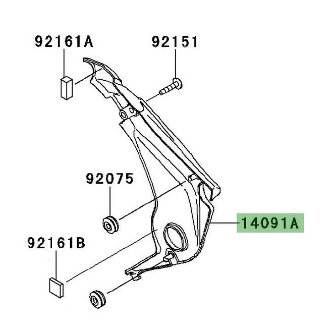 Cache pivot droit Kawasaki Er-6n (2009-2011) | Réf. 140911585
