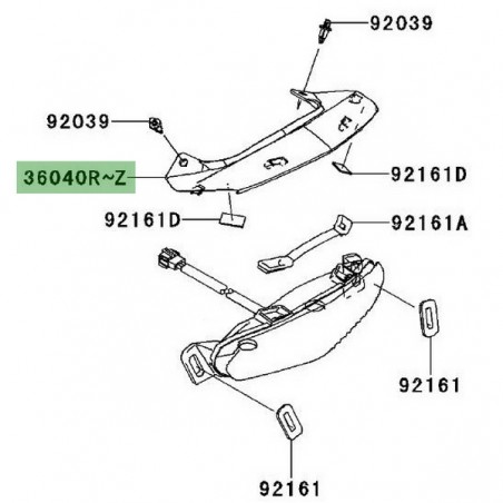 "Centre" coque arrière Kawasaki Er-6n (2009-2011) | Moto Shop 35