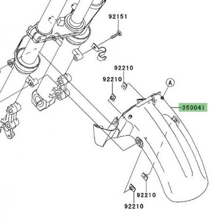 Partie arrière garde-boue avant Kawasaki Er-6n (2009-2011) | Réf. 350040111