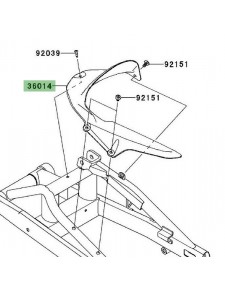 Garde-boue arrière Kawasaki Er-6f (2009-2011) | Réf. 360140043