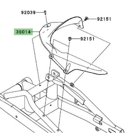 Garde-boue arrière Kawasaki Er-6n (2009-2011) | Réf. 360140043