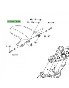 Partie avant garde-boue avant Kawasaki Er-6n (2009-2011) | Moto Shop 35