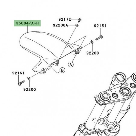 Partie avant garde-boue avant Kawasaki Er-6n (2009-2011) | Moto Shop 35