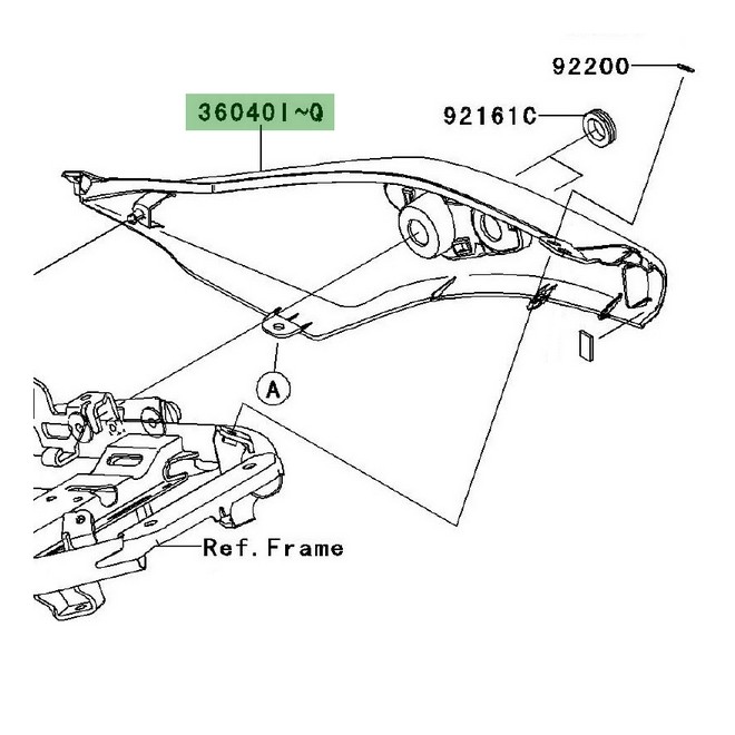 Coque arrière droit Kawasaki Er-6n (2009-2011) | Moto Shop 35