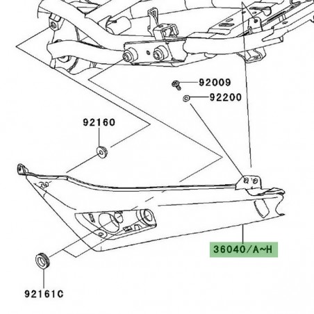 Coque arrière gauche Kawasaki Er-6n (2009-2011) | Moto Shop 35