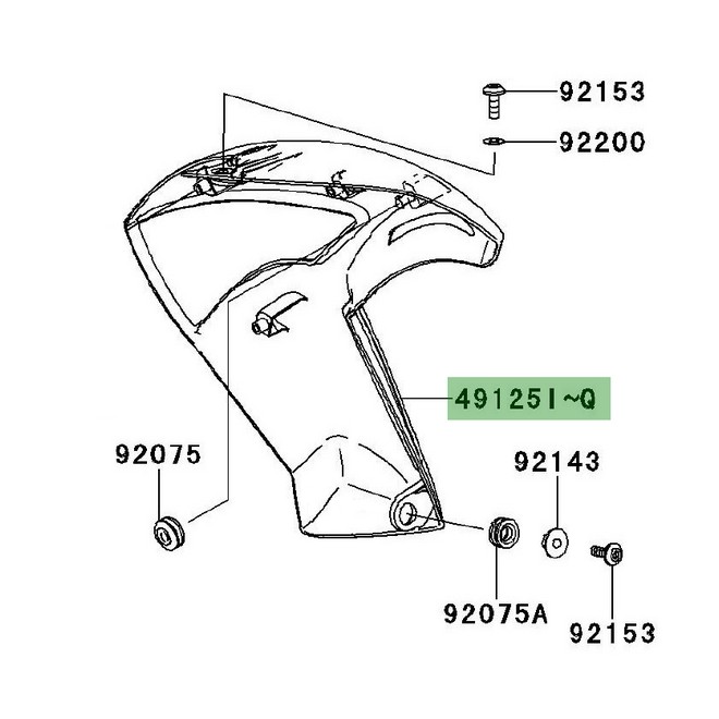 Écope de radiateur droite Kawasaki Er-6n (2009-2011) | Moto Shop 35