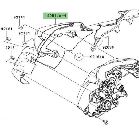 Tête de fourche Kawasaki Er-6n (2009-2011) | Moto Shop 35