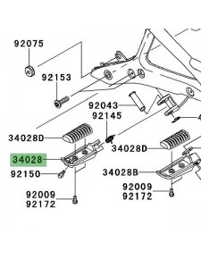 Repose-pieds avant gauche Kawasaki Er-6n (2009-2011) | Réf. 340280127
