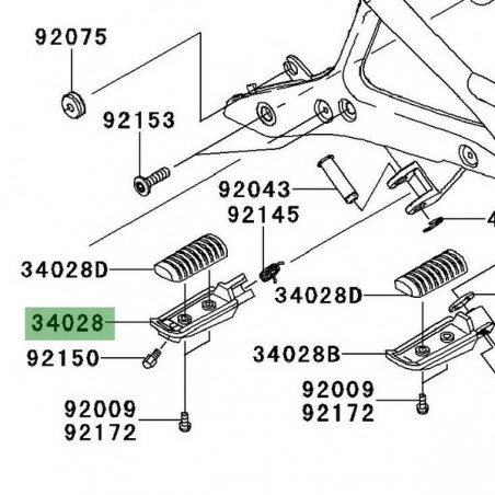 Repose-pieds avant gauche Kawasaki Er-6n (2009-2011) | Réf. 340280127