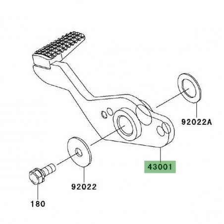 Pédale de frein arrière Kawasaki Er-6n (2009-2011) | Réf. 430010104