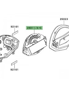 Compteur seul Kawasaki Er-6n (2009-2011), sans ABS | Moto Shop 35