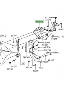 Intérieur écope de radiateur gauche Kawasaki Z800 (2013-2016) | Réf. 140920967