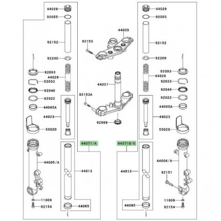 Ensemble fourche Kawasaki Er-6n (2009-2011) | Moto Shop 35