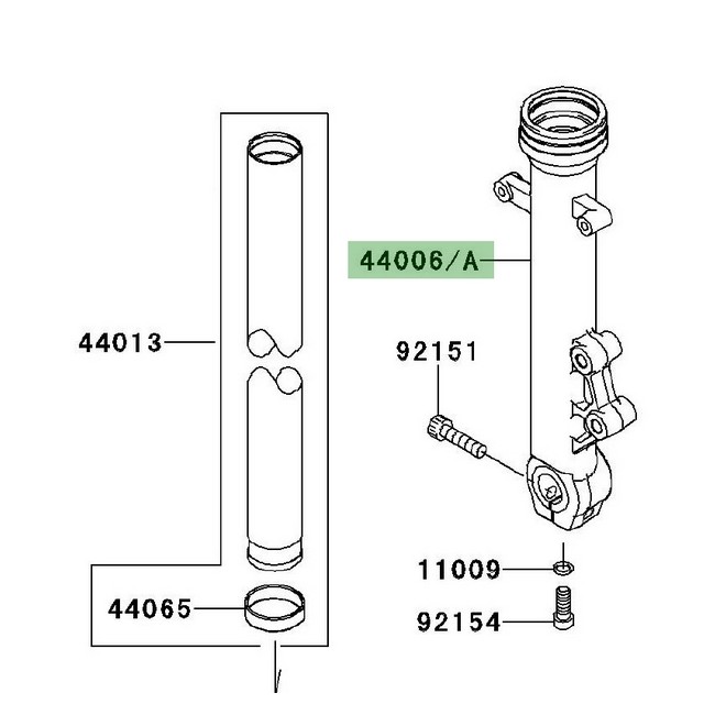 Fourreau de fourche droit Kawasaki Er-6n (2009-2011) | Moto Shop 35