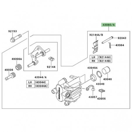 Étrier de frein avant Kawasaki Er-6n (2009-2011), avec ou sans ABS | Moto Shop 35