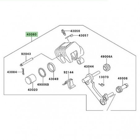 Étrier de frein arrière Kawasaki Er-6n (2009-2011) | Réf. 430800085DJ