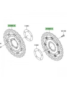 Disque de frein avant Kawasaki Er-6n (2009-2010), sans ABS | Réf. 41080016111I