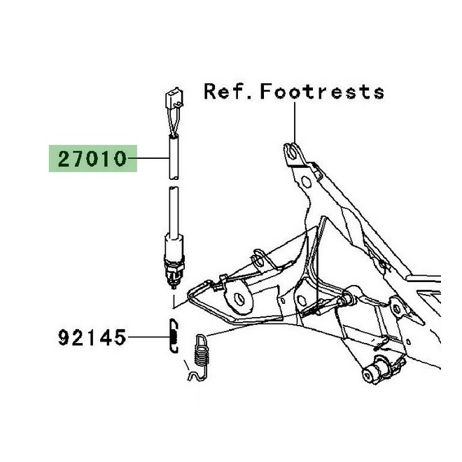 Contacteur de frein arrière Kawasaki 270100095 | Moto Shop 35