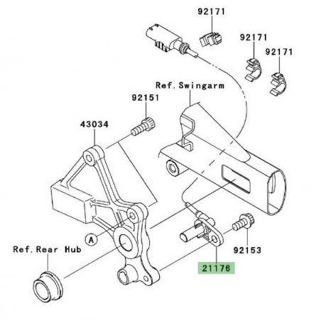Câble ABS roue arrière Kawasaki Er-6n ABS (2009-2011) | Réf. 211760041