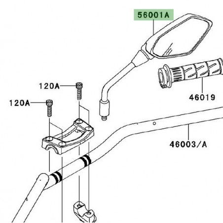 Rétroviseur droit Kawasaki Er-6n (2009-2011) | Réf. 560010126