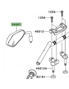 Rétroviseur gauche Kawasaki Er-6n (2009-2011) | Réf. 560010125